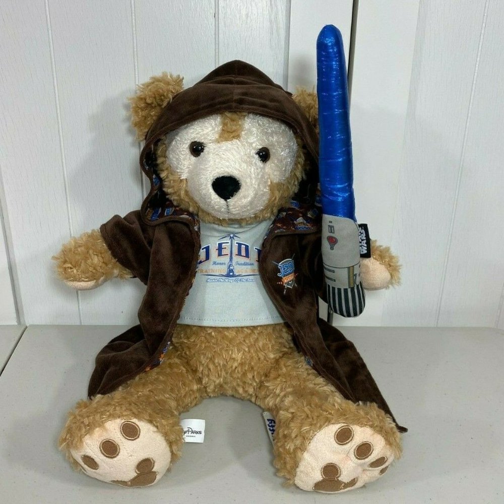Disney Duffy Bear Plush 16" Jedi Costume & Lightsaber with lights & sounds